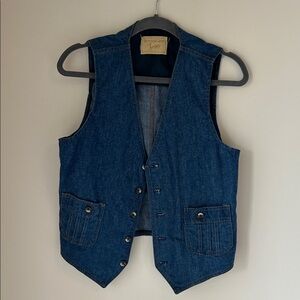 Vintage Separates by Lee Blue Denim Vest with Button Front Size 38R (Small)